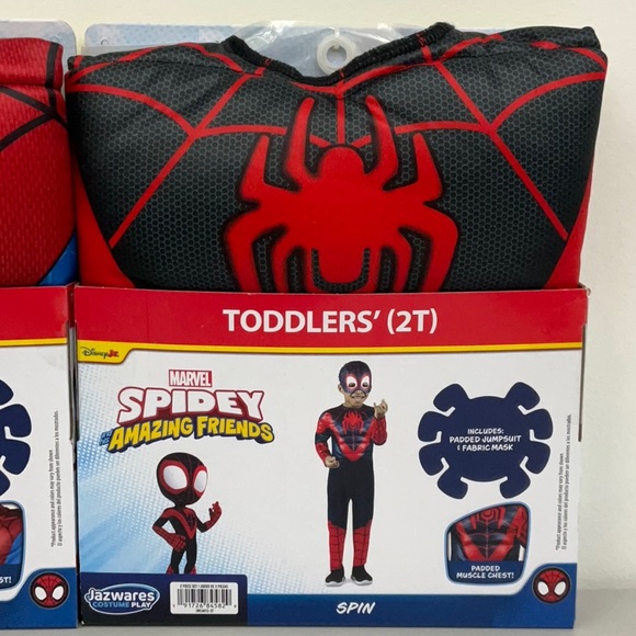 Marvel Spidey and Spin Toddler Costume Bundle Set - 2T Red and Black - Picture 3 of 7